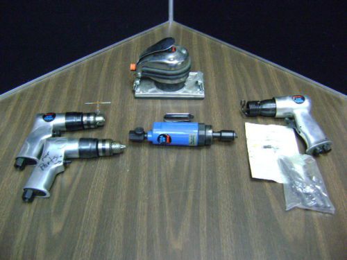 Lot of 6  pnuematic tools--- air hammer, sander, drill, grinder  ***LOOK***