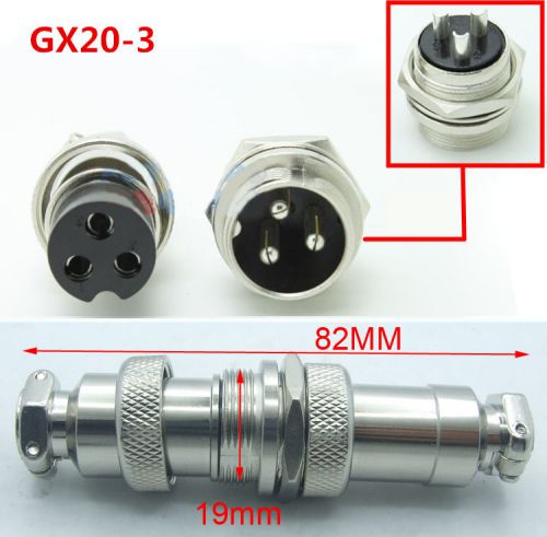 Docking GX20-3-Pin Aviation Plug Male / Female Metal plug Mounting holes ?20mm