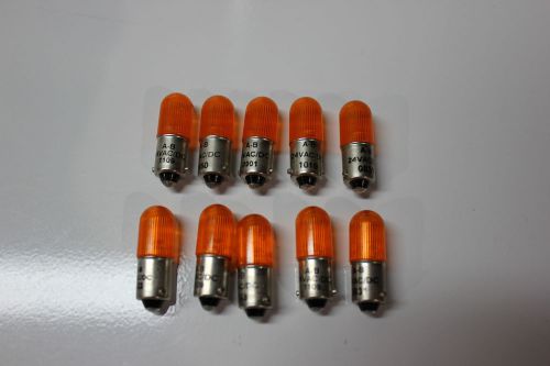 Lot of 10 Unused Allen-Bradley 800T-N319A 24V Amber LED Light Bulbs