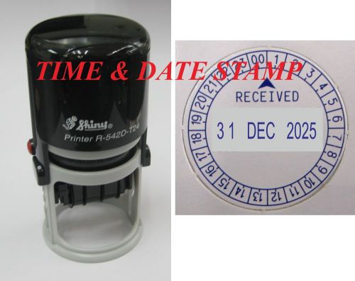 Time &amp; Date Stamp 24 hour (Dim 41mm) Self Inking Pad Dater Choose ink color ....