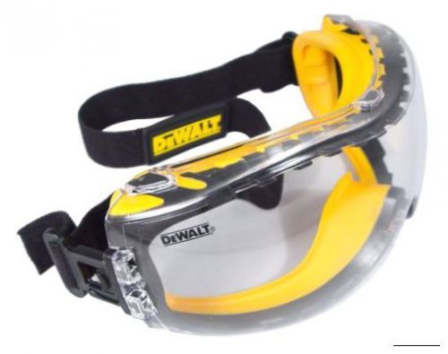 Dewalt Safety Goggles Anti-Fog Concealer Clear Dual Mold Smoke Protection Lens