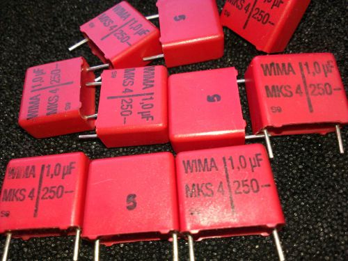 [20 pcs] MKS-4  1uF 1000nF  250V 5% PCM=15mm Polyester Film Capacitor WIMA