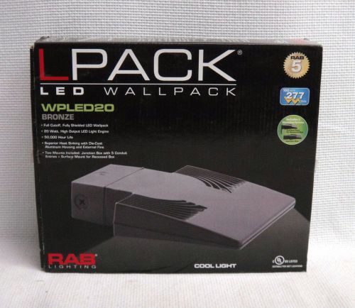 Nib rab lighting lpack led wallpack wpled20 bronze cool light outdoor fixture for sale