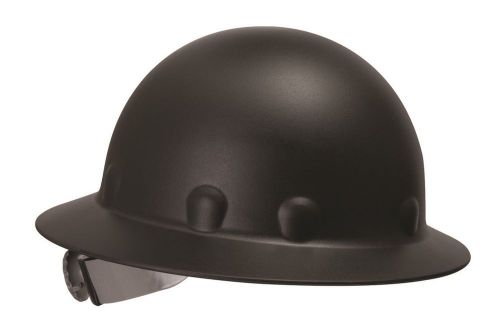 Fibre Metal P1 Black Full Brim Fiberglass Hard Hat with Ratchet Suspension
