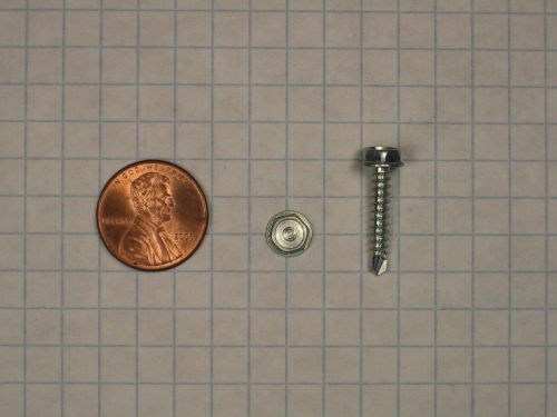 Teks screw #6 x 3/4&#034; steel, indented hex washer head, zinc-plated, #2 drill pt for sale