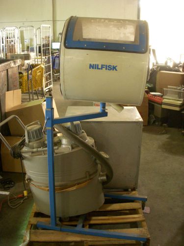 Nilfisk GS 82 Industrial Canister Portable Vacuum Cleaner with gloved chamber