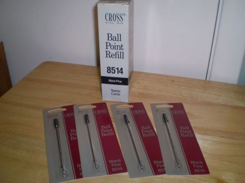 LOT OF 4 Cross 8514 Ballpoint Pen Refills - Black/Fine New