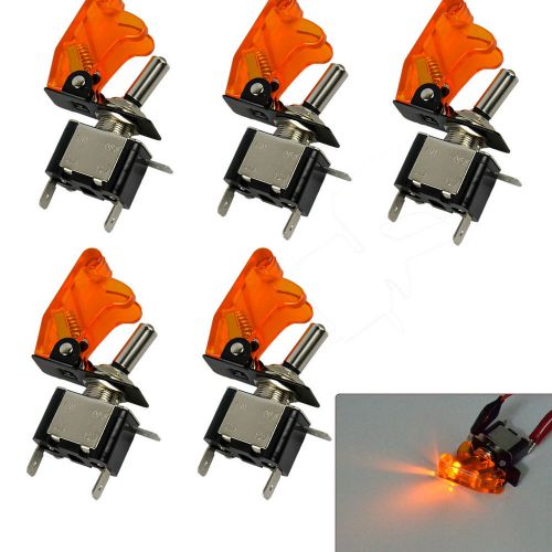 12V 20A Car Auto Cover Yellow LED SPST Toggle Switch Control On/Off New 5pcs