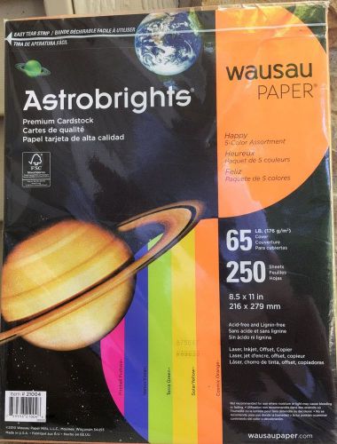 Wausau Paper Astrobrights Card Stock-65 lb. 250 sheets-8.5x11 in.- Laser/Ink Jet