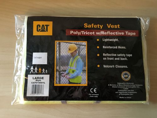 CAT Safety Vest Size Large Poly Tricot w Reflective Lightweight Caterpillar 0868
