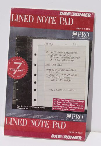 Day Runner Lined Note Pad 5.5&#034; X 8.5&#034;  # 483-341 - 7 Ring - Lot of 3 Packs