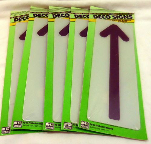 Lot 5 Hy-Ko Deco Arrow Sign Self Adhesive 9&#034;x3&#034; Made in USA Product # D-1