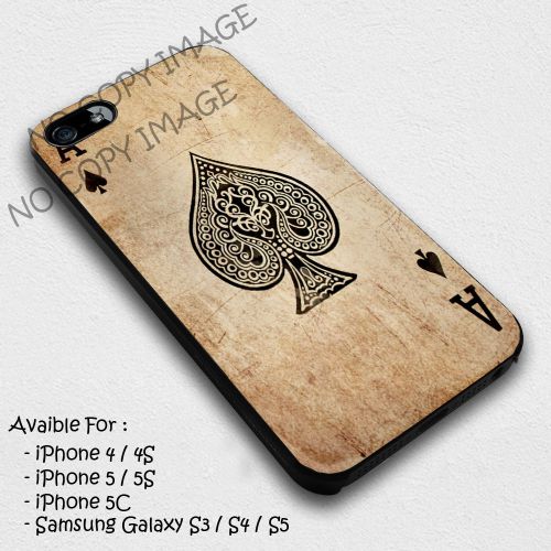 344 Ace of spades poker white Case Iphone 4/4S, 5/5S, 6/6 plus, 6/6S plus, S4