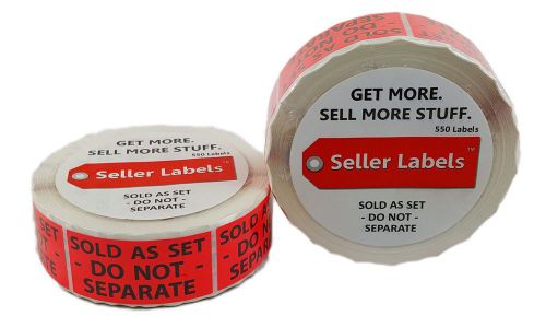 SELLER LABELS (TM) Sold As Set Do Not Separate Labels 1100 Labels Fluorescent...