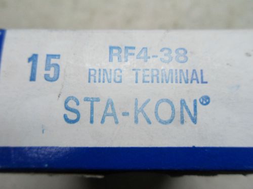 (C2) 1 NEW BOX OF 15 THOMAS &amp; BETTS RF4-38 RING TERMINALS