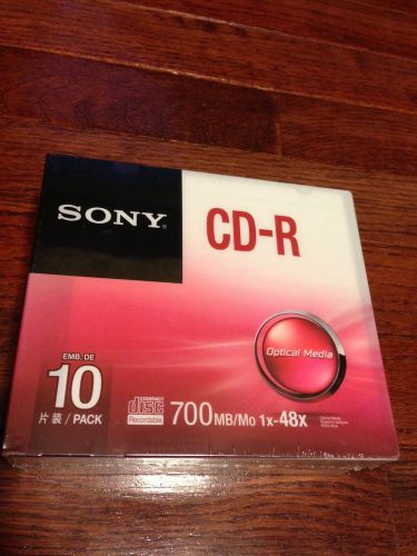 SONY Optical Media 10CDQ80SS 700MB/Mo 1x-48x CD-R 10/PACK