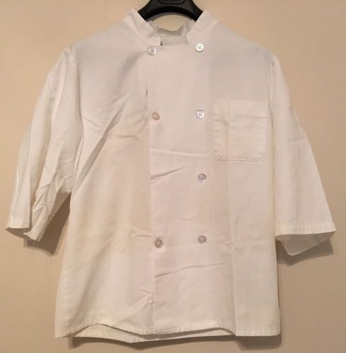 Chef Designs Double Breasted Chef Coat White Uniform M-SS Unisex Two Way Buttons