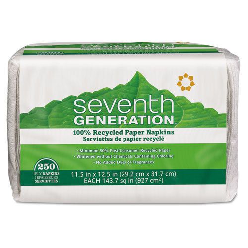Seventh Generation 100% Recycled Single-Ply Luncheon Napkins, 11 1/2 x 12 1/2