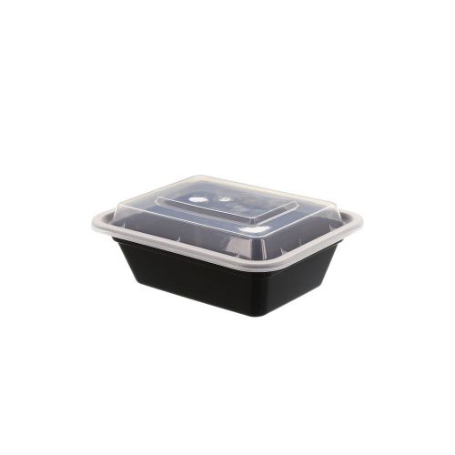 Tripak 12 oz, 5&#034; x 4&#034; black container, 1.5&#034; deep, pack of 50 for sale