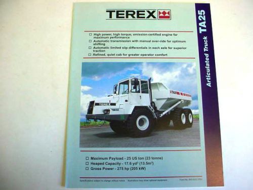 Terex Articulated TA25 Truck Literature
