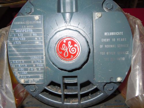 GENERAL ELECTRIC 1 1/2 PH.  - Phase 3 Motor 1725 RPM. NEW