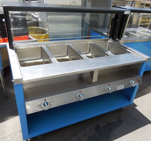 Commercial heated serve station, thurmaduke tehf60&#034; 4 wells over shelf, electric for sale