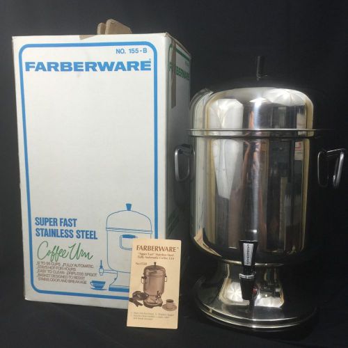 Vtg Farberware STAINLESS COFFEE MAKER 12-55 Cup Percolator Urn 155B Super Fast