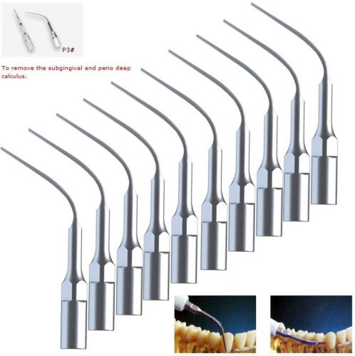 10 * EMS &amp; Woodpecker Style Ultrasonic Dental Scaler Perio Tips P3 for Handpiece