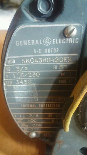 General Electric GE Condenser Fan AC-Motor 3/4HP Fr 56 115/230V 3450RPM USED
