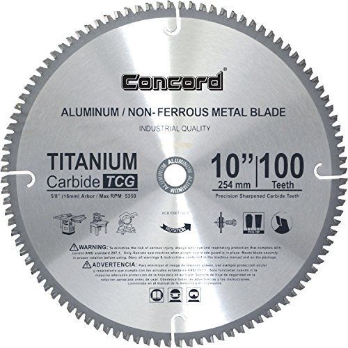 Concord blades acb1000t100hp 10-inch 100 teeth tct non-ferrous metal saw blade for sale