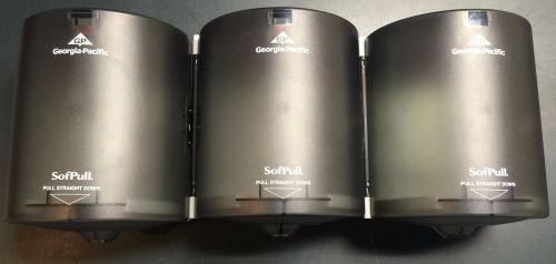 3x georgia-pacific sofpull 58205 translucent smoke paper towel dispenser for sale