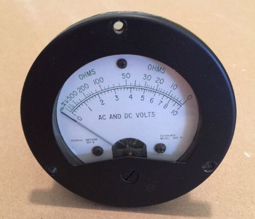 OHMS AC AND DC VOLTS GENERAL METERS 327-D MODEL 300-R 3.5&#034; TESTED WORKING