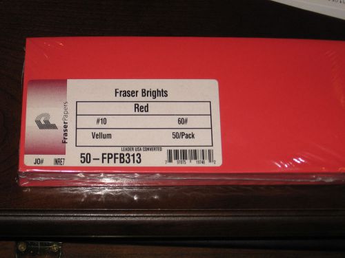 Fraser Papers #10 Envelopes, Bright Red, 50 Pack