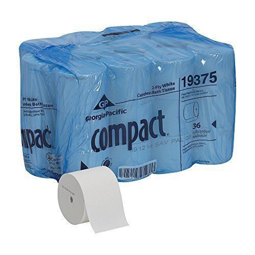 Compact  Coreless 2-Ply Bathroom Tissue; 1,000 Sheets/Roll, 36 Rolls/Case