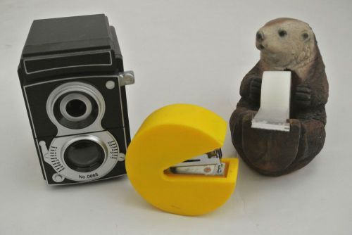 URBAN OUTFITTERS Bear tape dispenser Pacman stapler Camera pencil sharpener