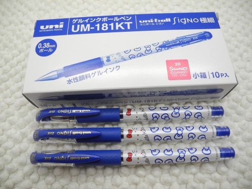 10pcs uni-ball signo hello kitty um-181kt 0.38mm roller ball pen blue(japan) for sale
