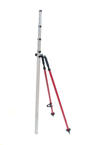 AdirPro Red Barcode Leveling Rod Bipod 762-01Surveying, Seco, Sokkia, Leica, GPS