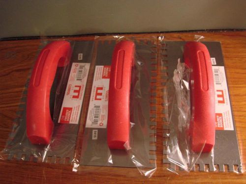 Lot of 3 Square Notch 3/8&#034; x 1/4&#034; Trowels BRAND NEW