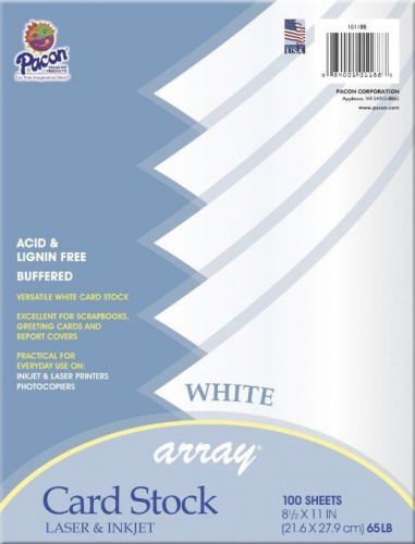 Pacon Card Stock, 8 1/2 inches by 11 inches White, 100 Sheets lot of 3