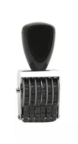 Traditional 6 Digit Rubber Number Stamp, Type Size 1, Black (RN016)