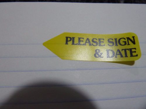 PLEASE SIGN AND DATE removable Arrow Flags --&gt; 20 LABELS Redi-Tag yellow