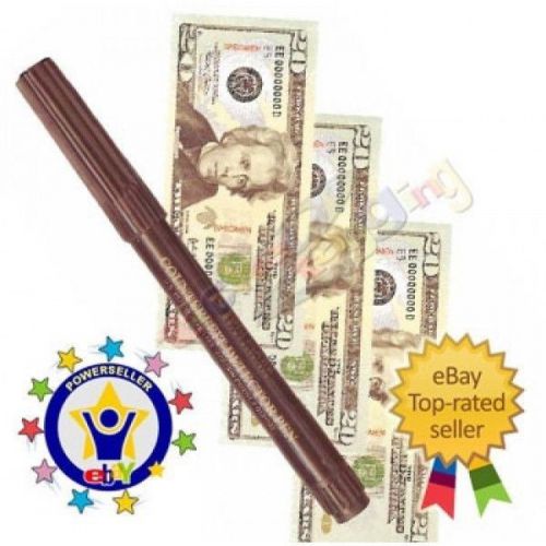 COUNTERFEIT MONEY DETECTOR PEN DETECTS PHONY CURRENCY DOLLAR BILLS - PACK OF 10