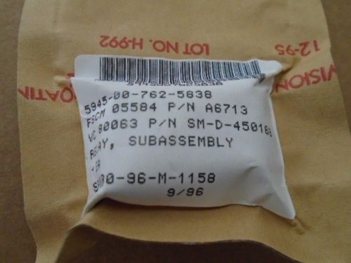 1 EA NOS AUTODYNE RELAY SUBASSEMBLY - AEROSPACE / INDUSTRIAL  P/N: A6713