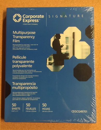 Corporate Express Transparency Film, 2 Pkgs Of 50 Each, (Totaling 100) Unopened