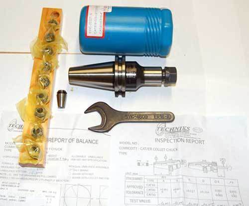 12 pc techniks cat40 er 16-4 25k cnc chuck kit-10 pcs.coolant collet set,wrench for sale