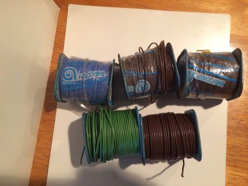 Beldon Brown -3 Blue -1 Green -1 8538-100 24 AWG Solid Hook-Up Wire Metal Spools
