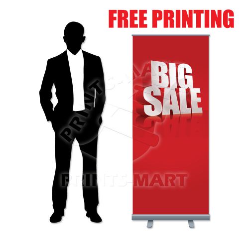 24&#034; Trade Show Display Retractable Roll Up Banner Stand FREE W60xH160cm Printing
