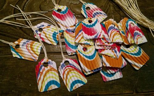26 Scallop top corrugated cardstock flat back price tags gift tag embellishment