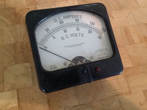 STEAMPUNK VINTAGE ELECTRIC Products COMPANY AMP AMPERES D.C.  DC S-48 Meter