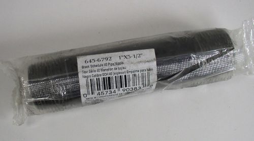 (8) black schedule 40 pipe nipple threaded 1&#034; x 5-1/2&#034; 645-6792 lot of 8 for sale